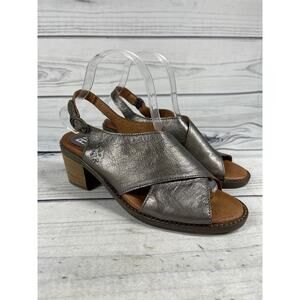 Fly London Slingback Metalic Block Heel Sandals Size 8 or 8.5